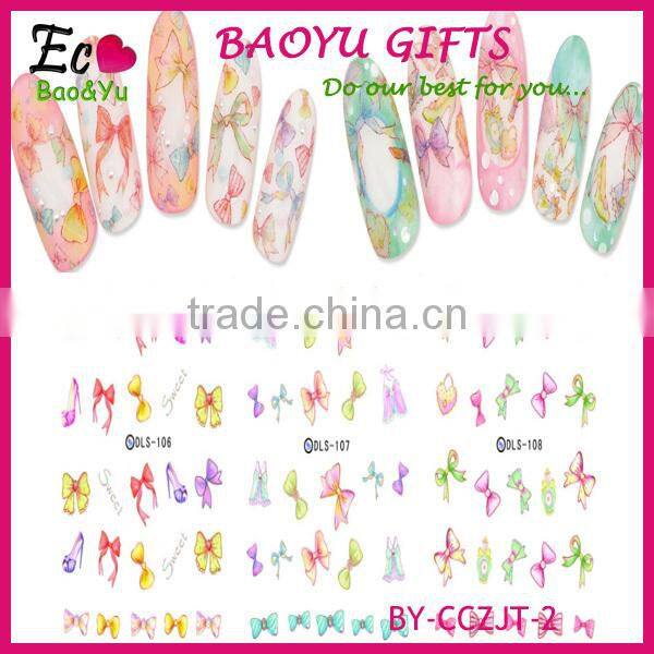 Hogift Hot Selling Flower Nail Sticker,3D/Water Printing Japan Fashion Nail art Decals