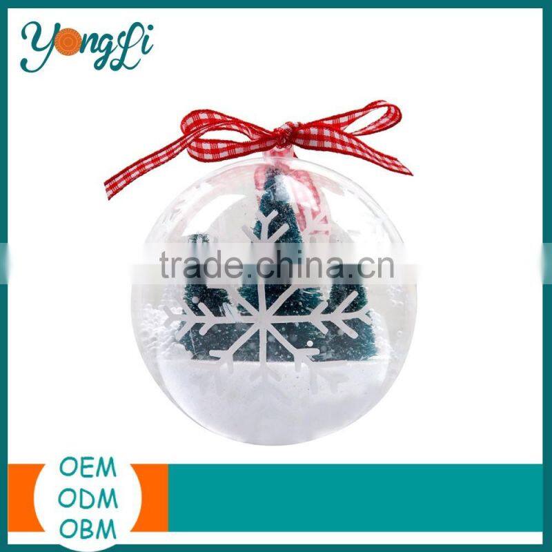 Decorative Transparent Plastic Christmas Baubles
