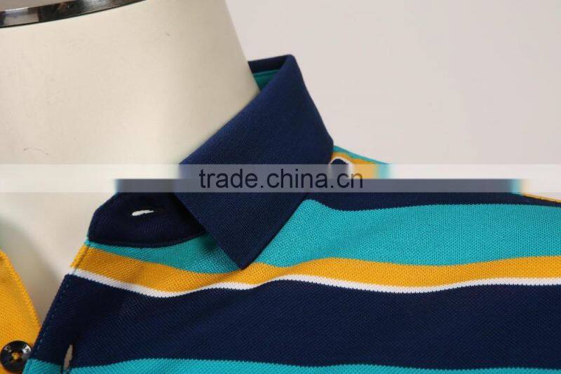 men fashion 100% cotton golf custom striped polo shirt