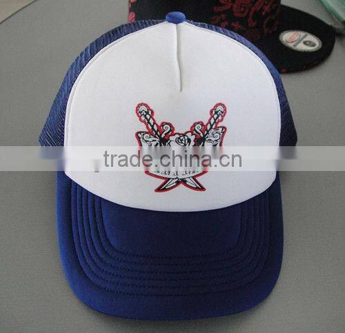 Printing mesh snapback hat adjustable 5 panel mesh trucker hat with adjustable snapback closure