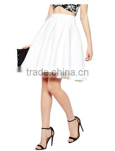 Solid High Waist Ruffled Mini Skirt