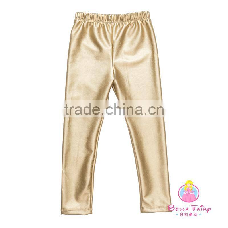 wholesale new style fall boutique girls pants fabric printed gold baby legging baby pants made in China 2016