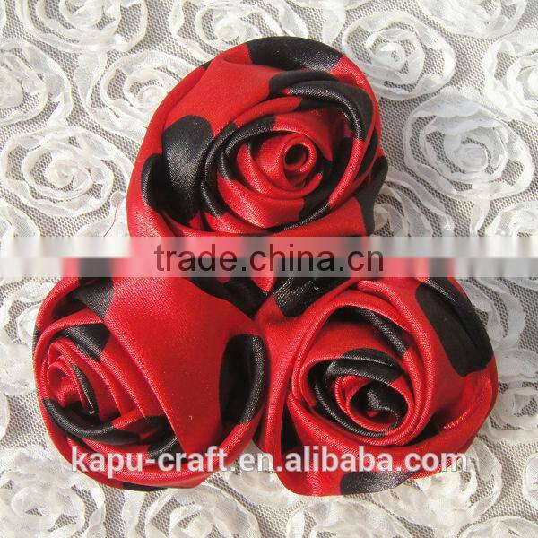 Cute handmade ladybug satin artificial flower