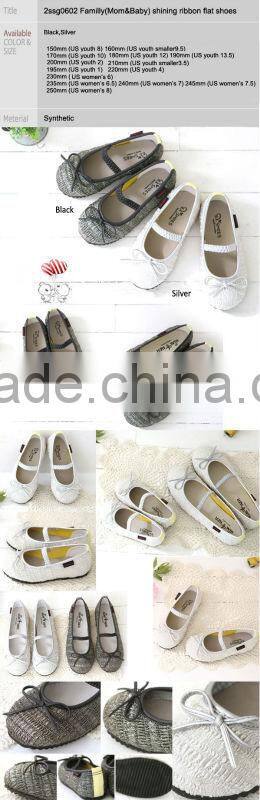 2ssg0602 Familly(Mom&Baby) Youth8 to US8 shining ribbon flat shoes