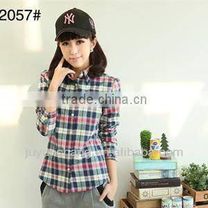 womens plain lined plaid flannel shirt