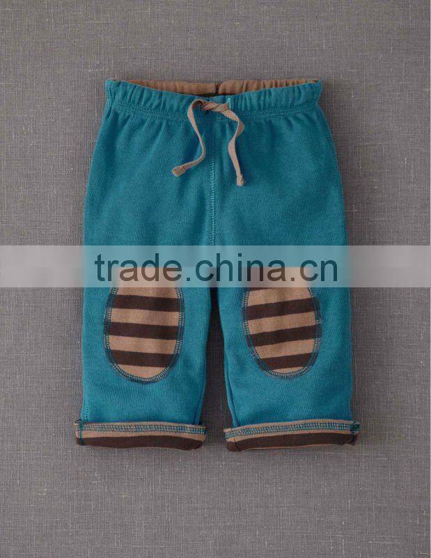 TODDLER BOYS PANT WITH STRIPED KNEE PATCH
