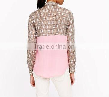 fashion girls printed chiffon french designer shirts