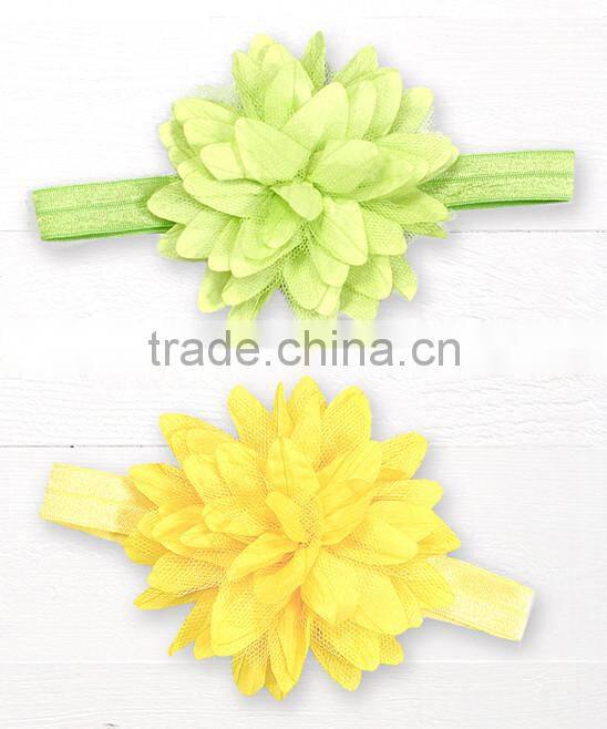 New Lime And Yellow Baby Floral Headband Set Cute Toddler Headbands Cute Infant Clothing HA90421-41