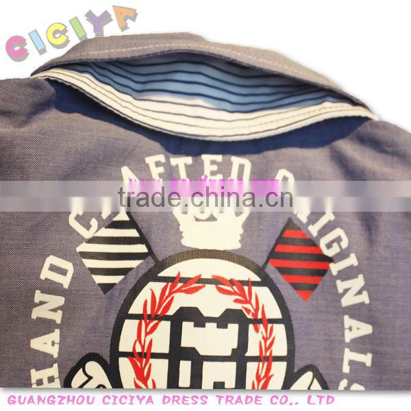 Handsome boys short sleeve design casual shirt for small boys custom wholesale