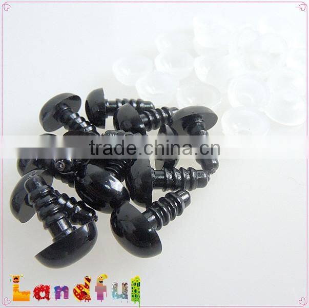 Black Plastic Safety Oval Nose With Hand Pressed Washer For Stuffed Toy