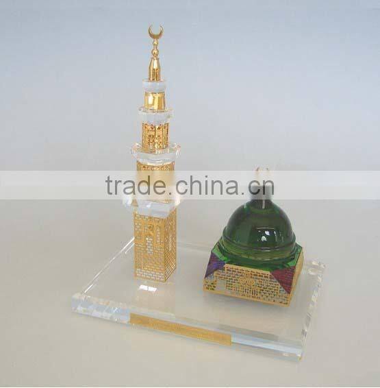 Crystal Khanjar Jambiya Etched Frosted Knife Sword Dagger as Arab Souvenir Gift