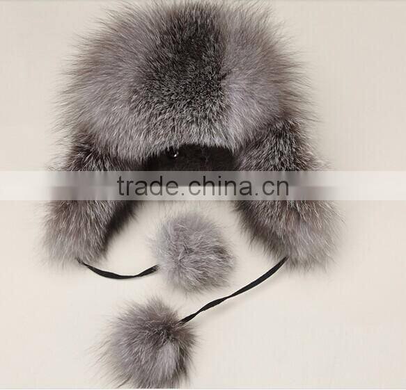 YR434B Russia Style Winter Fur Hat/Women Fashion Silver Fox Hats