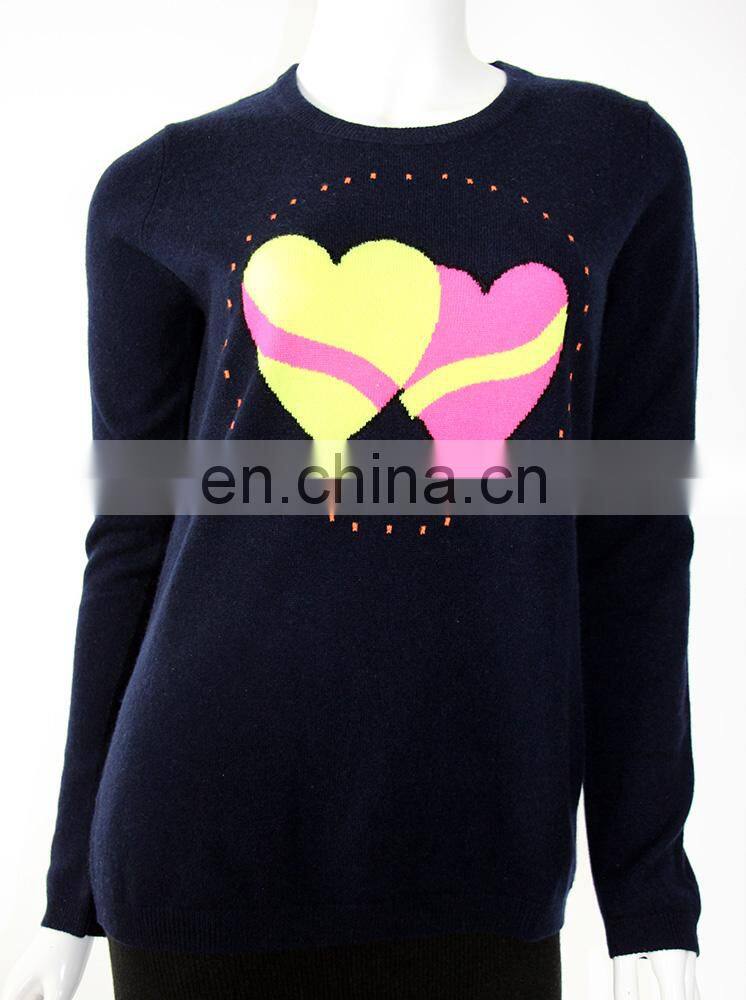 China Factory Price Navy Cashmere Sweater Women Pullover Sweater For Sale