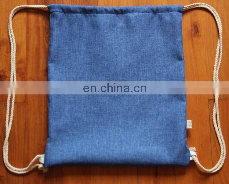 Cotton Canvas Draw String Backpack Student Book Bag