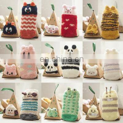 Elinfant newborn unisex baby animals socks anti-slip Non skid Slip infant crew socks with gift box