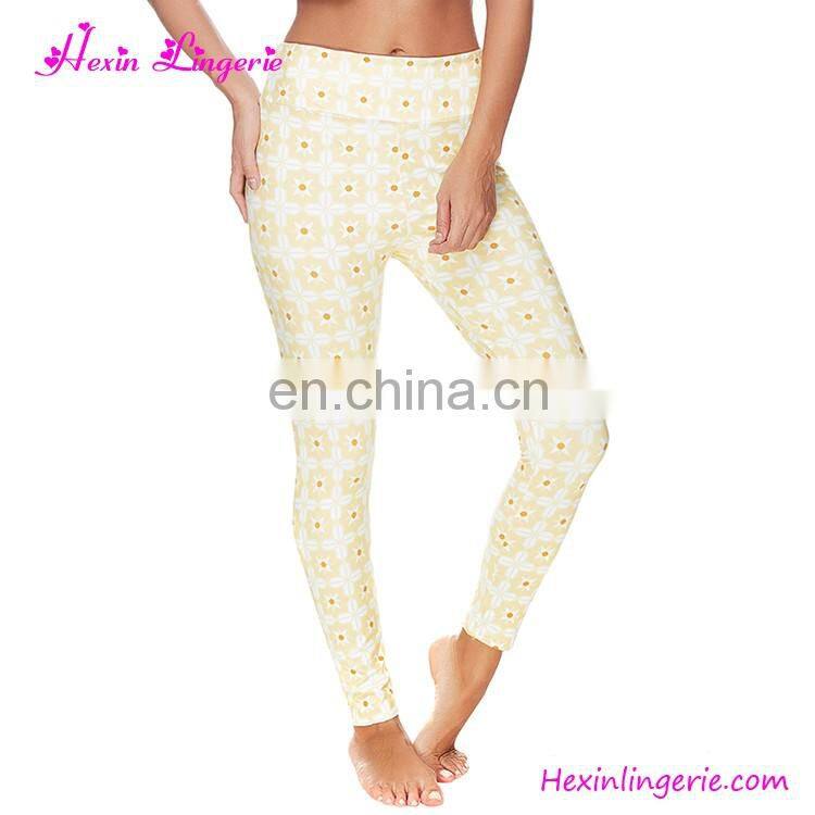 wholesale custom service women capri high waist brushed printing leggings factory