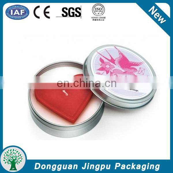 wholesale custom printed emboss small round new scented soy candle tin box