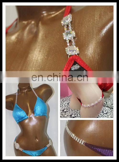 diamante bikini connector with Crystal AB stone & gold base for swimwear