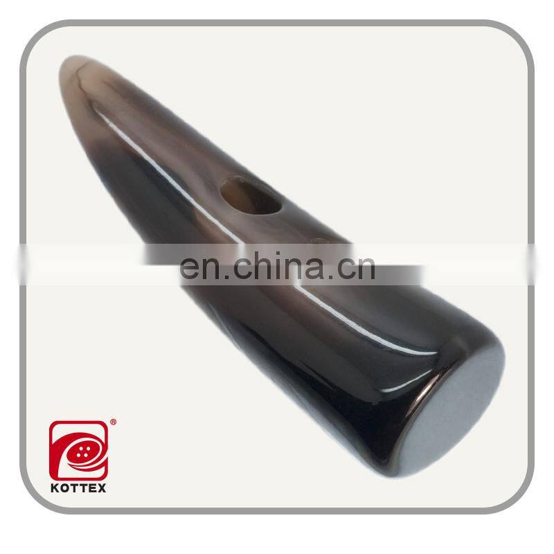 2-hole resin/poly imitation horn toggle buttons for coat,coat toggle button