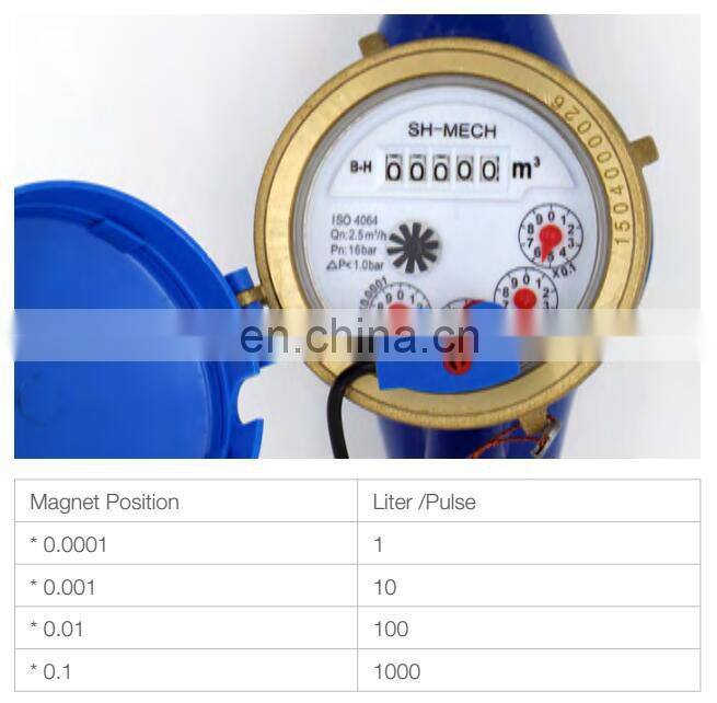 Dry dial brass 5 wheels water meter price for potable water