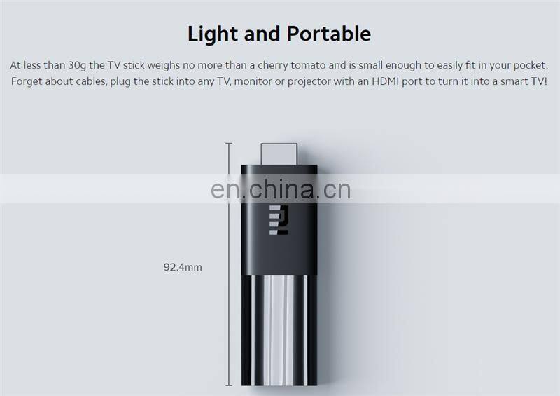 Xiaomi Smart Mi TV Stick EU US Version Google Assistant Netflix Android TV sticks 1080P HD Portable Fire TV Stick