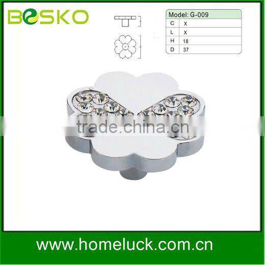 diamond rose knob and flower knob with crystal