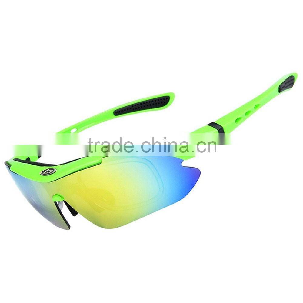 YUANJIU Polarized Anti-UV Cycling Running Sports Sunglasses with 5 Exchangeable Lenses