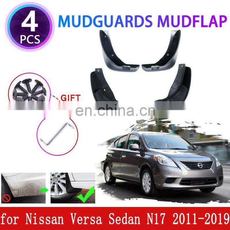 4PCS for Nissan Versa Sedan N17 2011~2019 Mudguards Mudflaps Fender Mud Flap Splash Guards Accessories 2013 2015 2016 2017 2018