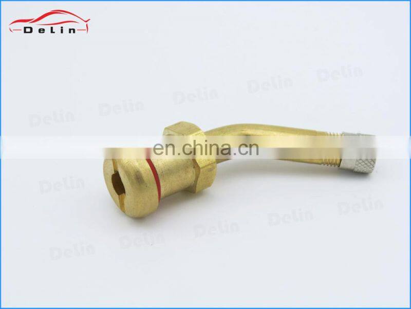 DeLin truck single bend tyre valve tractor brass factory seal clamp-in tyre valve V3-20-1HX