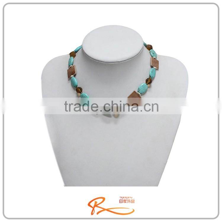 Latest design fashion for anniversary gemstone necklace jewelry