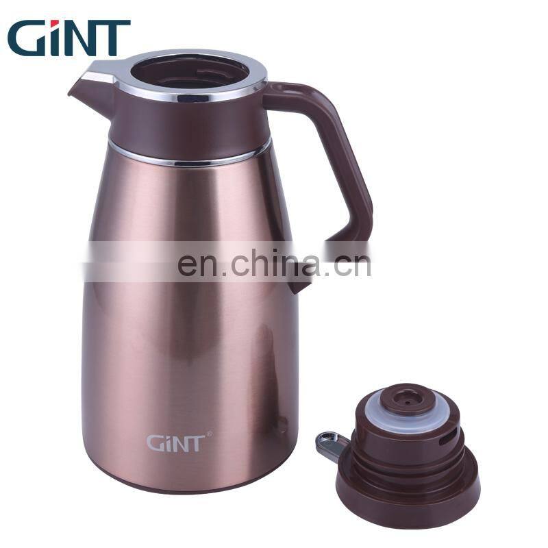 GiNT 1.3L High Quality Stainless Steel Outer Glass Inner Coffee Pots with Handgrip and Lid