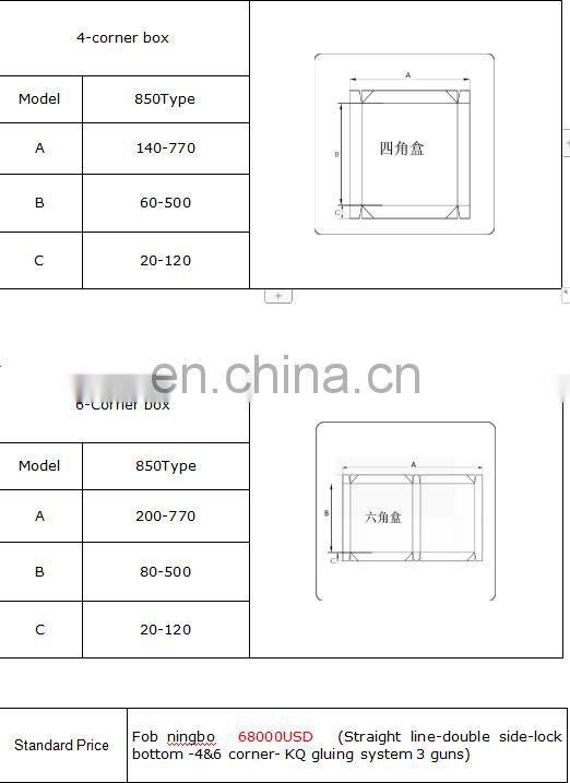 1100-Straight line-double side-lock bottom-4&6 corner Folding Gluing Machine