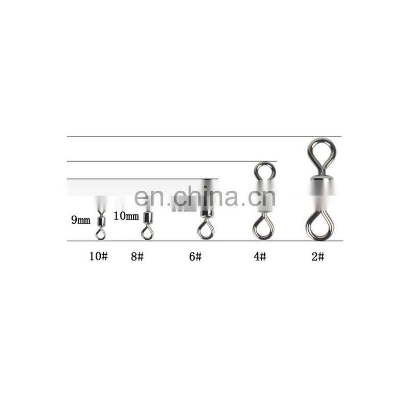 Stainless steel black nickle rolling fishing swivel snap