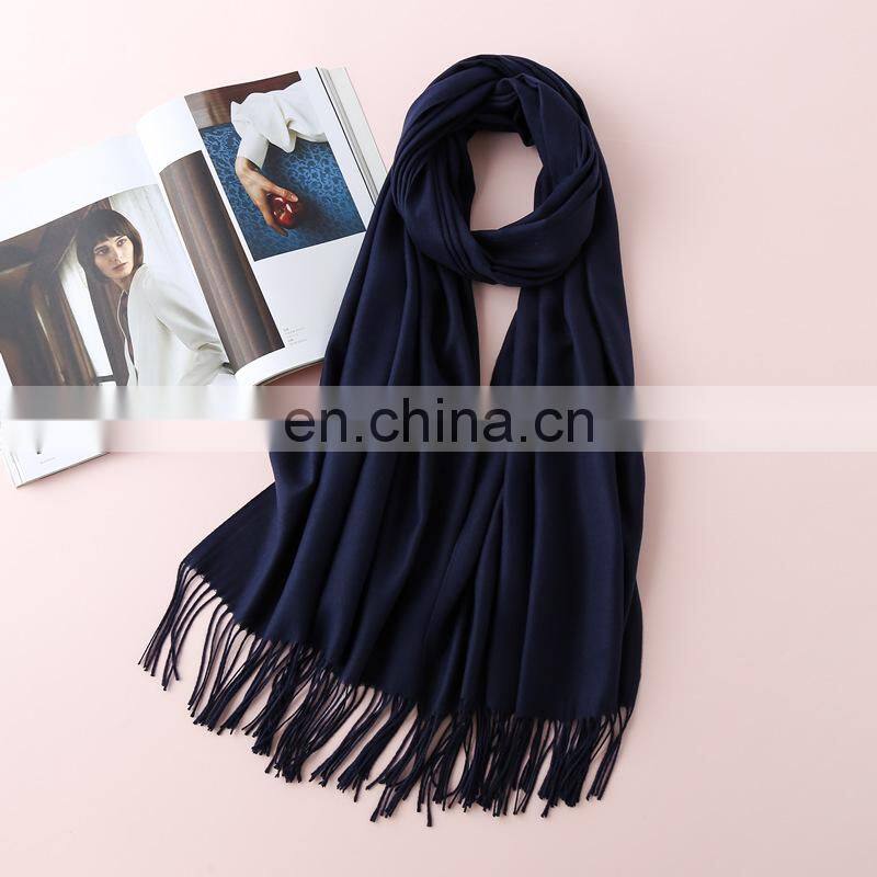 Autumn and winter new solid color cashmere scarf women thickened warm bib shawl gift scarf
