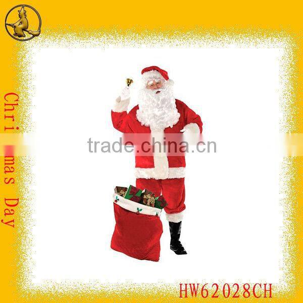 Fat Red Santa Claus Costumes with Hat and Moustache