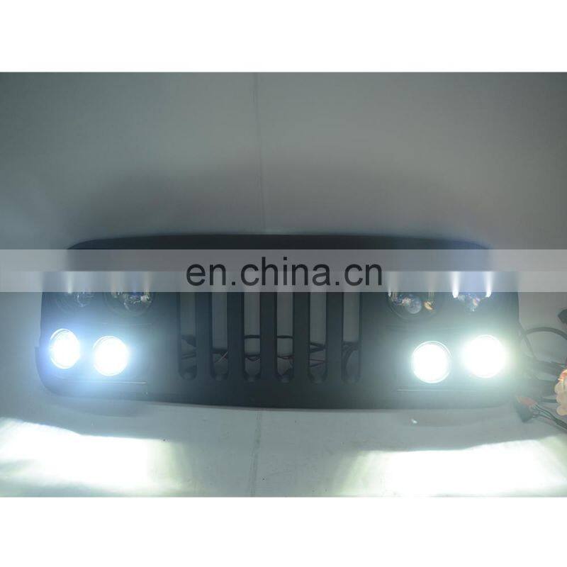 Car Grille with LED For Jeep Wrangler Jk Front grille accessories auto parts