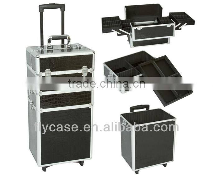 aluminium frame+PU aluminum trolley cases with aluminum tool set made in China