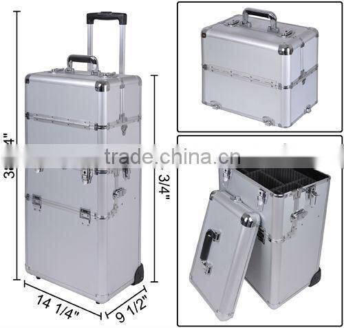 heavy instrument flight case aluminum trolley case with train aluminum box