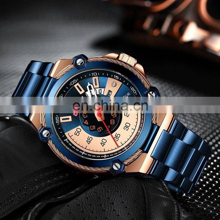 CURREN 8345 Mens Fashion Watches Stainless Steel Japan Quartz Calendar Auto Date Watch For Men 2021