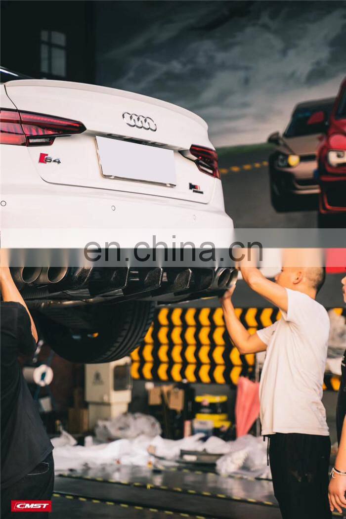 Runde Perfect Fitment For 2017-2019 Audi A4 S5 B9 Upgrade CMST Style Carbon Fiber Front Lip Rear Diffuser Body Kit