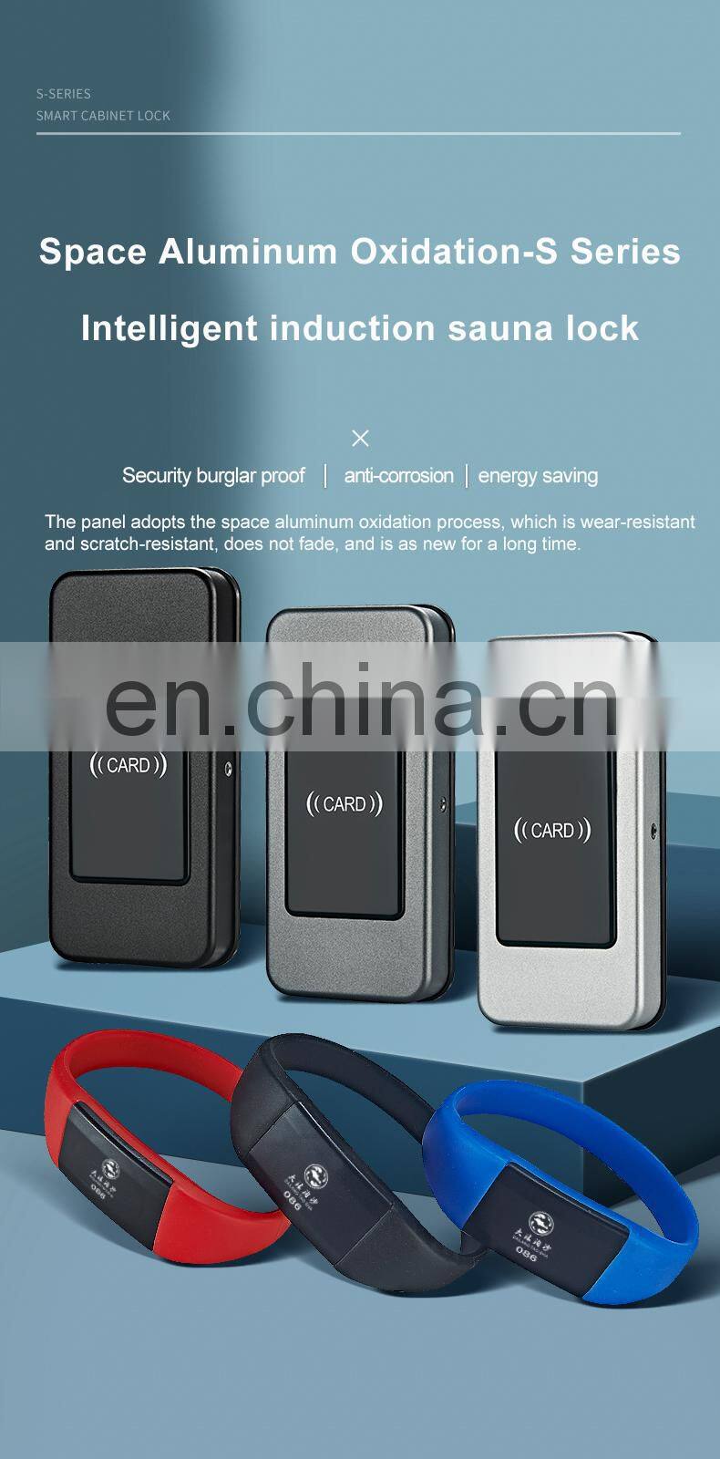 High Security Cabinet Door Lock Gym Spa Magnetic Panel Latch Card Rfid Hidden digital Cabinet Locker Lock With Free Bracelet