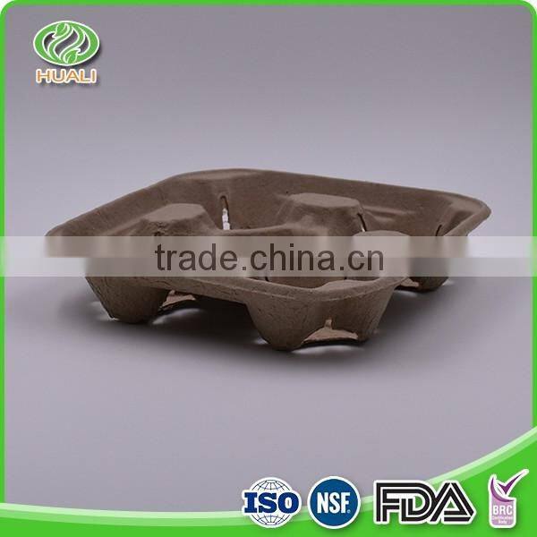 2016 low price eco-friendly four cups take away paper cup holder in custom
