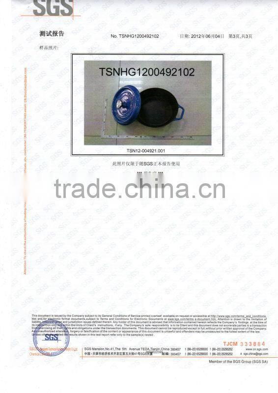 FDA approved multi Color Cast Iron Cookware TR1004: