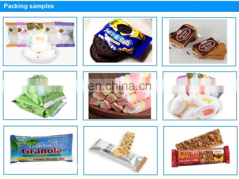 Automatic cotton candy marshmallow horizontal flow wrapping candy floss pouch packaging machine
