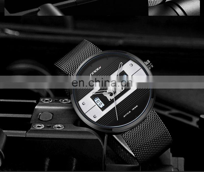 SINOBI Masculinity Business Stylish Wristwatchs Delicate Hollow Pointer Watchs Wristwatches Men S9825G-D