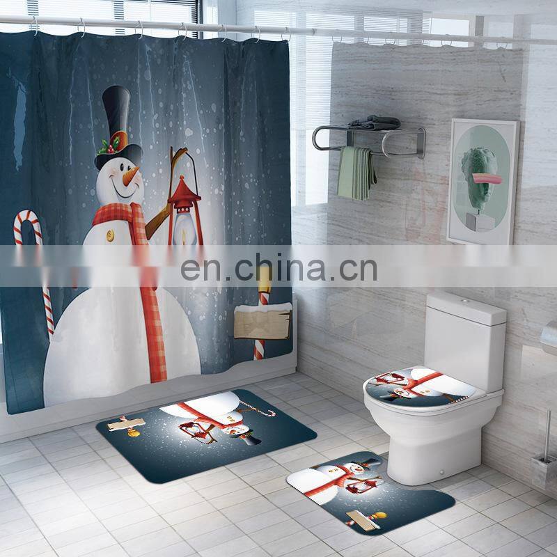 Luxury Famous Brand Latest Linen Custom Bathroom Shower Curtain and Rugs
