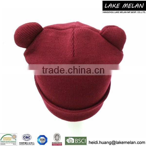 100% Acrylic Knitted Hat With Ear For AW 16