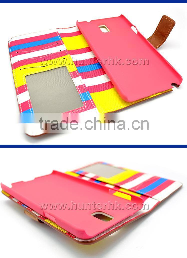 Newest Multicolored For Samsung Note3 Wallet Case