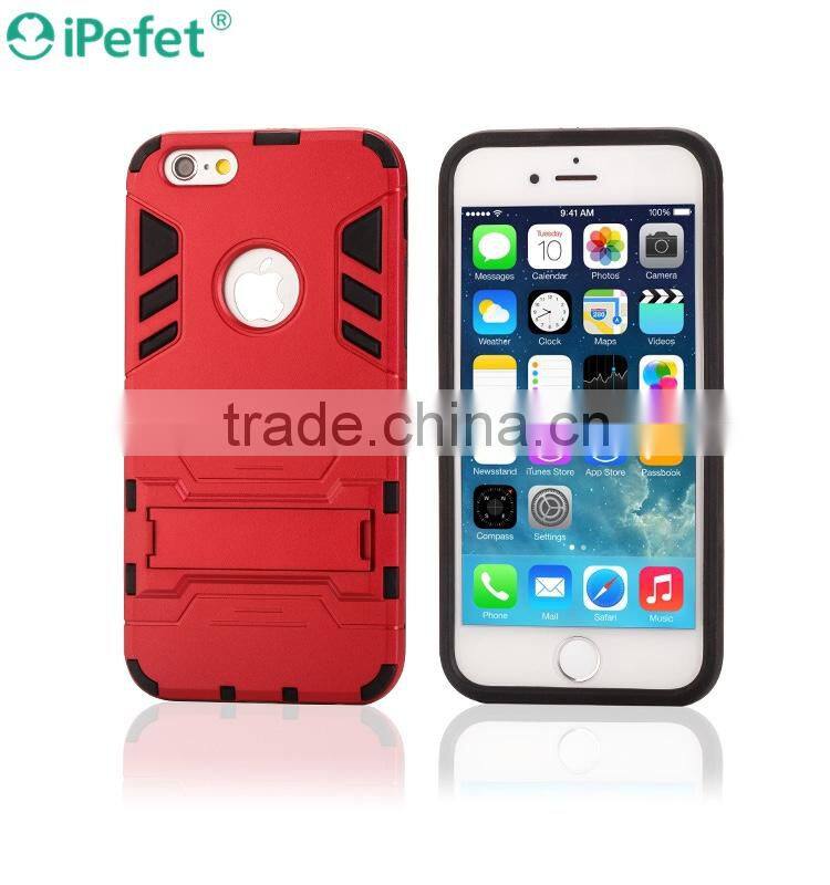 2016 New Phone Cover Ultra Slim 2 IN 1 Hybrid Armor Case Cover for iPhone 6S with Hard Kickstand