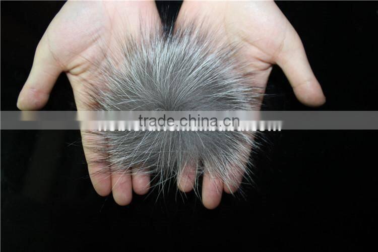 100/100 Real Silver Fox Fur Ball Pom Poms Key Chain Hat Cap Handbag Accessories